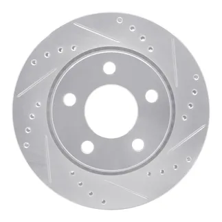 R1 Concepts EDZ-73001R Brake Rotor Drilled and Slotted Silver